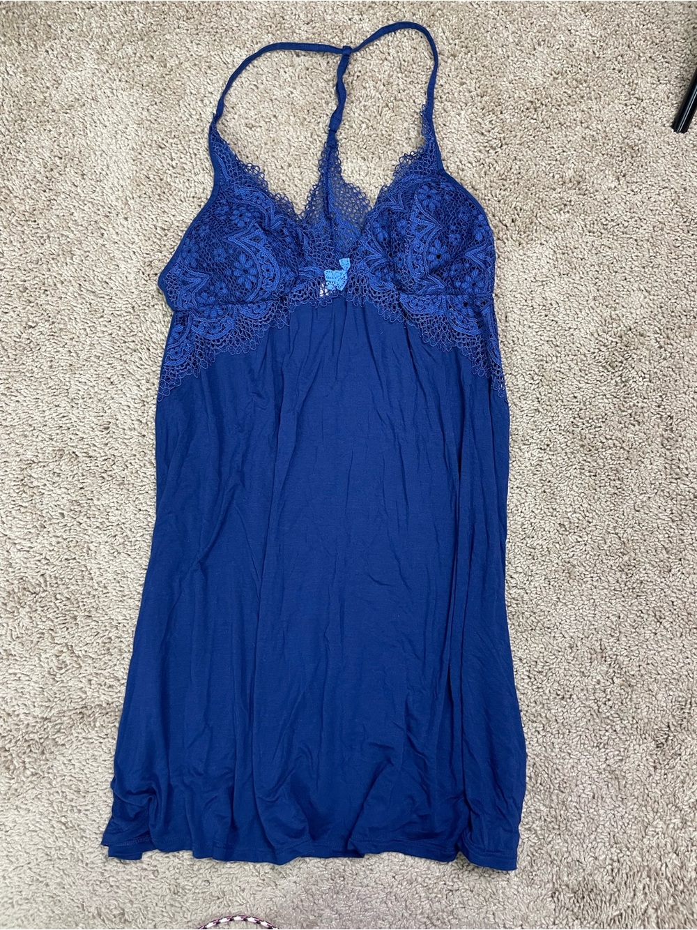 Victoria's Secret‎ Royal Blue Lace-Trim Chemise